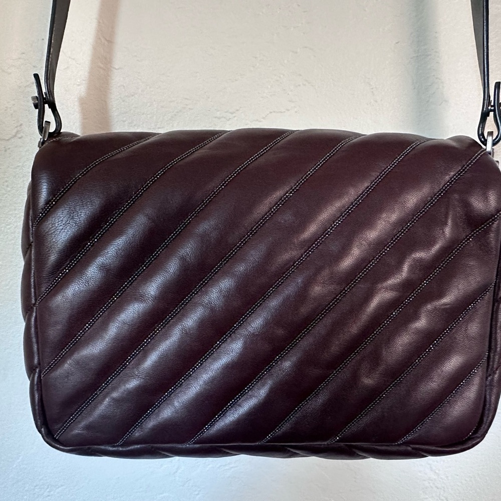 Bruno Cucinelli Quilted Leather Monili Crossbody